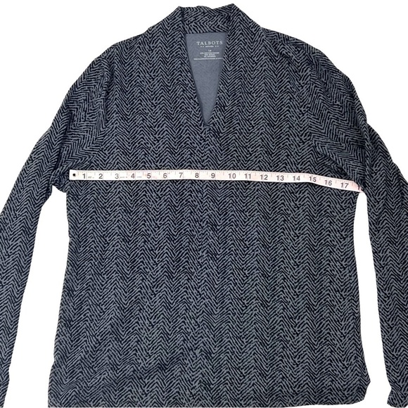 Talbots Petites Size LP Long Sleeved Animal Print Blouse - Picture 6 of 11